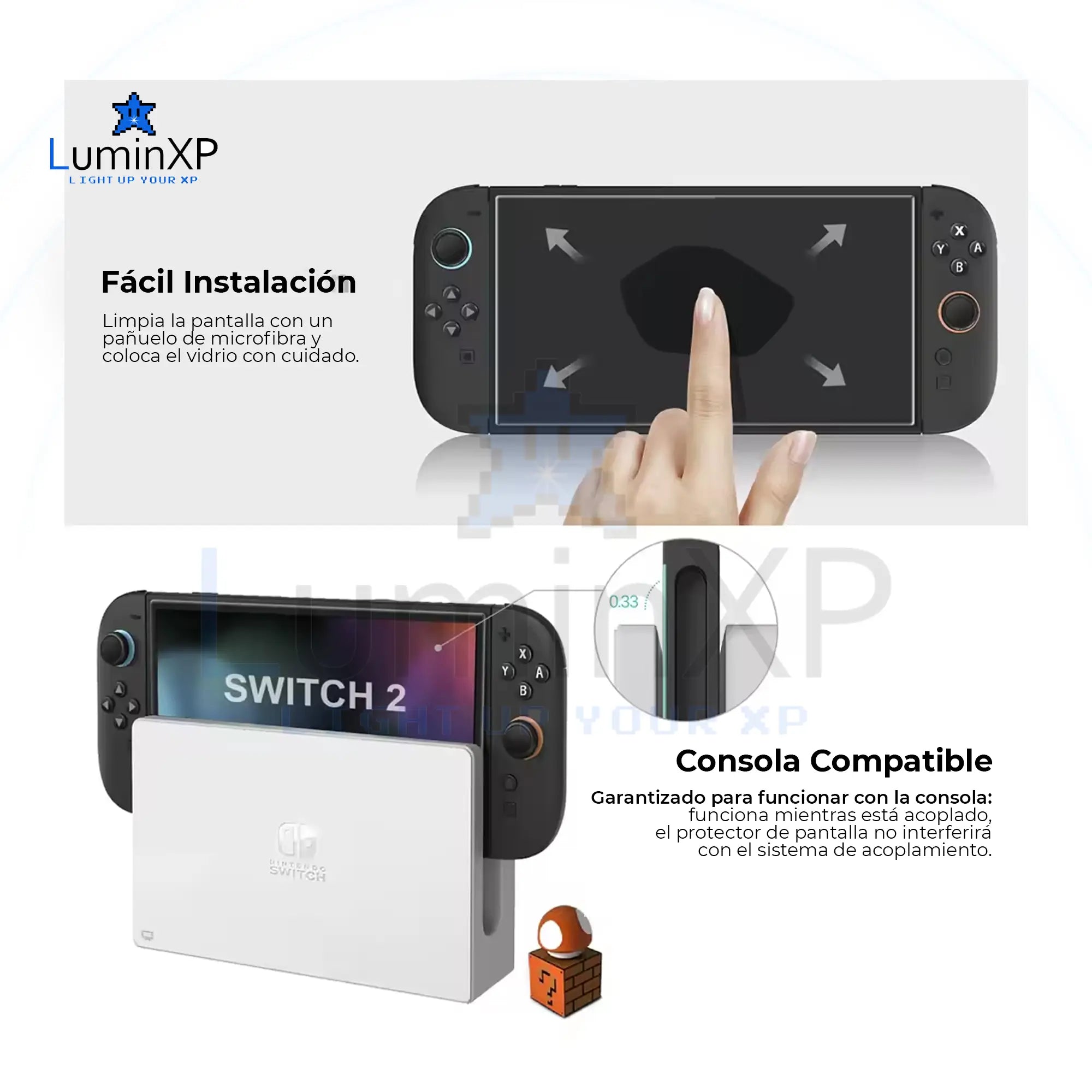 Vidrio templado Nintendo Switch 2