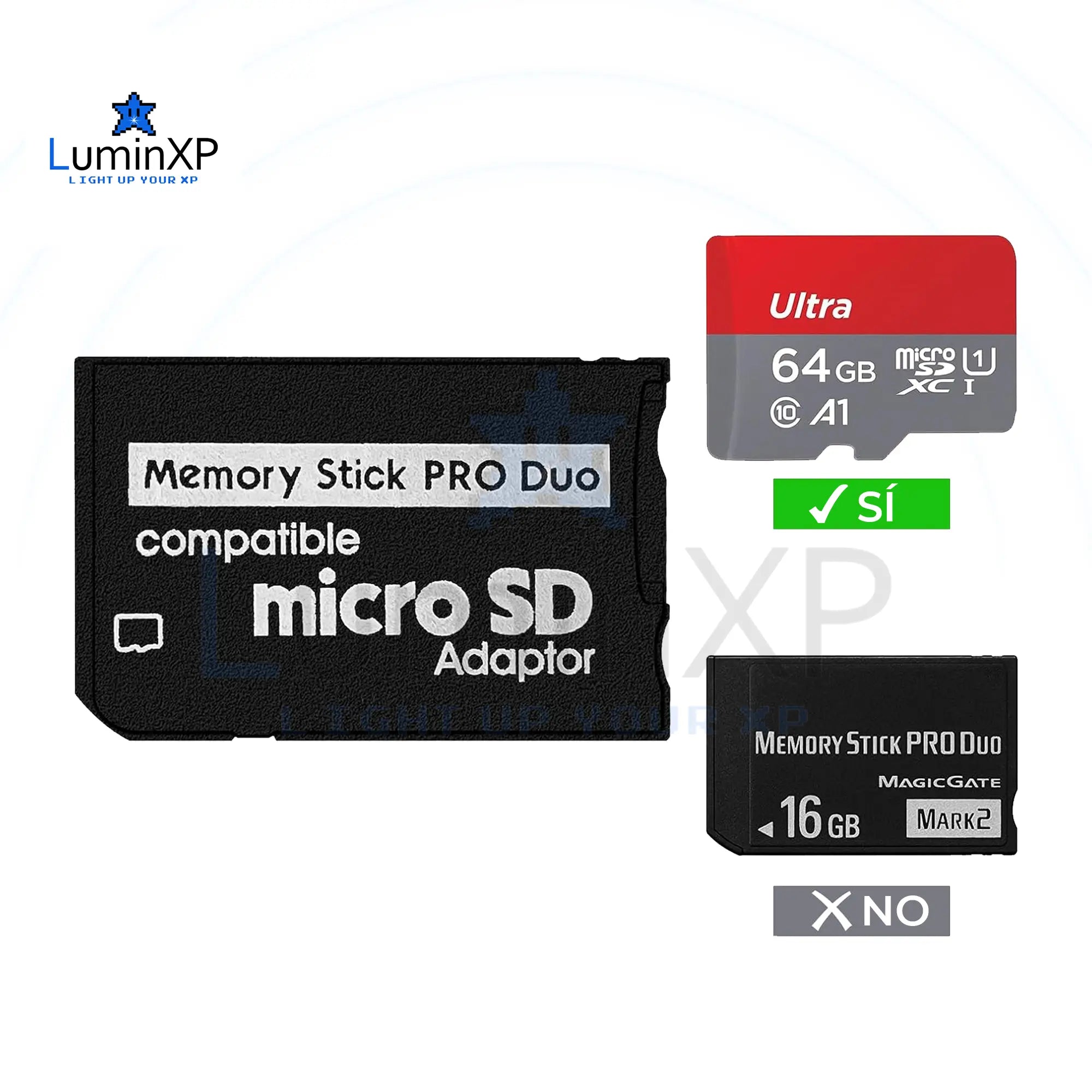 Adaptador MicroSD a Memory Stick Pro Duo para PSP – Compatible hasta 128GB