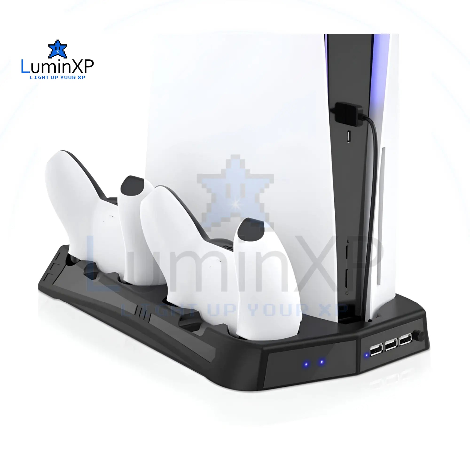 Base Vertical con Cargador y Ventilador para PS5 Digital