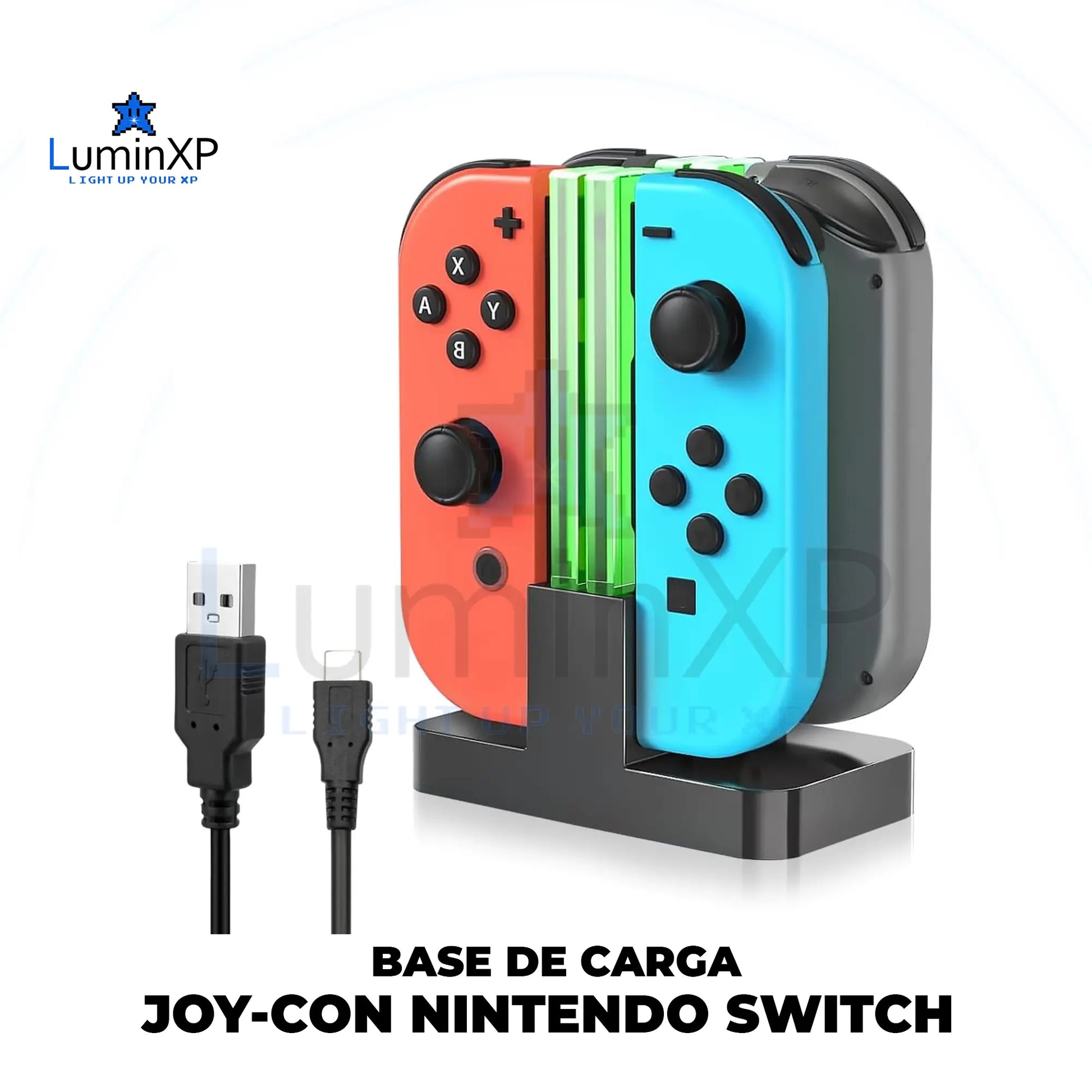 Base de Carga Joy-Con Nintendo Switch DOBE 4 Puertos con LED Indicador