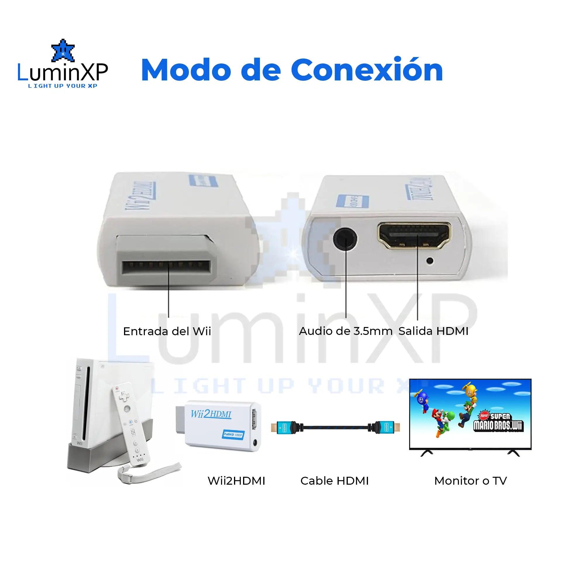 Convertidor Adaptador de Wii a HDMI Full HD 1080P - The LuminXP
